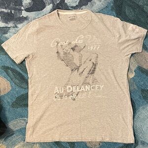 DKNY Light Gray Pin Up Graphic Tee